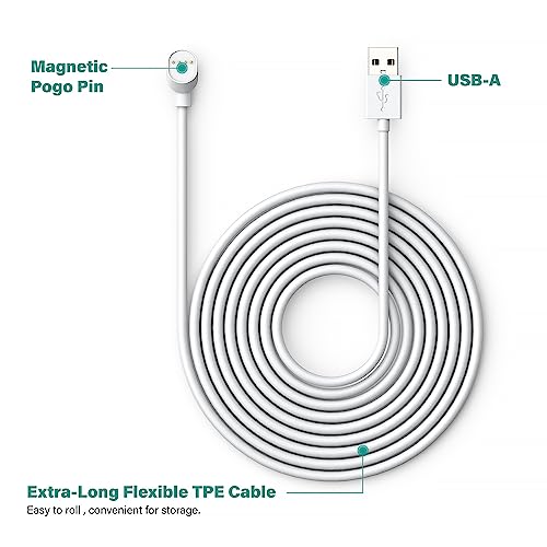 TUSITA 10ft Power Cord Compatible Google Nest Cam Outdoor or Indoor Camera - White, 3M