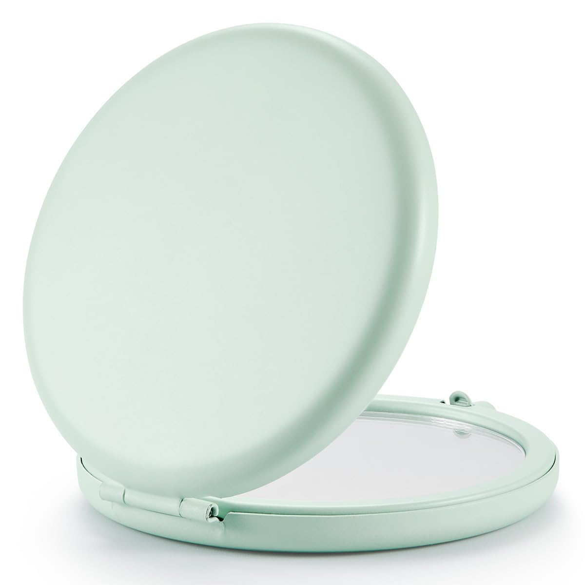 Getinbulk Compact Mirror for Purse, Pack of 12 Double-Sided 1X/2X Magnifying Metal Pocket Makeup Mirrors(Round, Cyan) Image