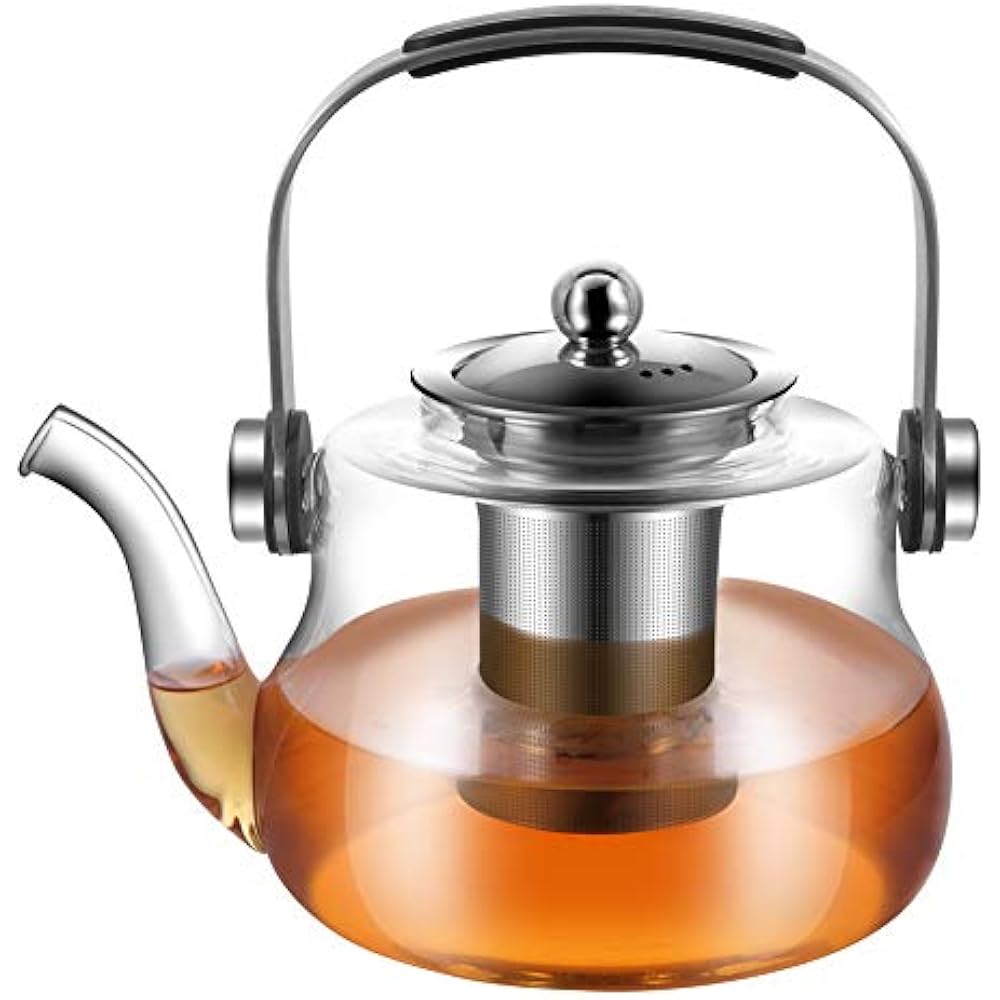 Glass Teapots Tea Pot With Removable Infuser Borosilicate Stovetop Safe