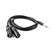 SiYear Profession 6.35mm (1/4inch) TRS Male Plug to 2 Dual XLR Male Microphone Stereo Unbalanced Audio Converter Adapter Y Splitte Cable Cord （5FT/1.5M