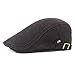 Men's Cotton Flat Snap Hat Ivy Gatsby Newsboy Hunting Cabbie Driving Cap (Black)