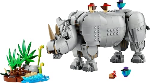 LEGO Creator 3in1 Wilde Tiere: Prächtiges Nashorn mit Vögeln - Kinder Spielzeug mit Tierfigur - Figur verwandelt sich in ein Nilpferd oder Walross - Geschenk für Mädchen und Jungen ab 9 Jahren - 31171 9