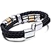 Jstyle Stainless Stee Braided Leather Bracelet for Men Rope Magnetic-Clasp 7.5 Inch