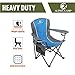 ALPHA CAMP Oversized Camping Folding Chair Heavy Duty Steel Frame Support 350 LBS Collapsible Arm Chair with Cup Holder Quad Lumbar Back Portable for Outdoor/Indoor