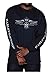 Harley-Davidson Men's Aviator Skull Long Sleeve Crew Neck Shirt, Navy Blue