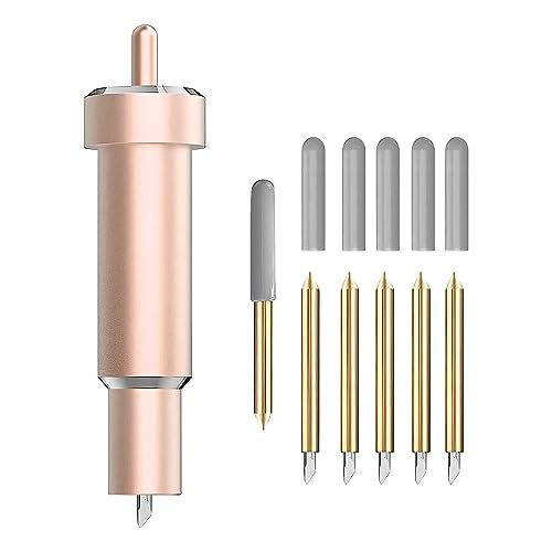 Premium Fine Point Blade Compatible with Maker 3/Maker/Explore 3/Explore Air 2/Air/One,Fine Point Blade Housing for Slicing Cuts Glitter Vinyl,Cardstock,Faux,Adhesive Foil,Vellum and Etc（Gold）