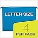 Pendaflex SureHook Reinforced Extra Capacity Hanging Pockets, Letter Size, Assorted Colors, 4/PK (09213)