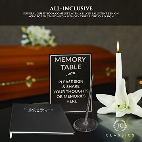 Funeral Guest Book Memorial Guest Book Black Guest Book for Funeral