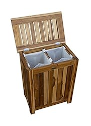 Decoteak H-004 Teak Solid Hamper, Brown