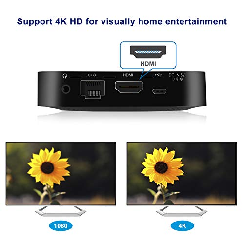 Fanless Mini PC Intel Atom Z8350 CPU Windows 10 Pro Mini Desktop Computer 4K HD,DDR3L 2GB/32GB eMMC,Bluetooth 4.2,Dual Band Wi-Fi