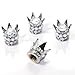 smallAutoParts 4 Chrome Silver Crown Clear Diamond Bling Tire/Wheel Stem Valve Caps car Truck