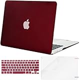 Mosiso Plastic Hard Case with Keyboard Cover with Screen Protector for MacBook Air 13 Inch (Models: A1369 and A1466), Marsala Red