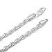 4.8mm Solid 925 Sterling Silver Diamond-Cut Rope Link Italian Chain + Microfiber Jewelry Polishing Cloth