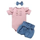WOCACHI 3PCS Baby Girls Shorts Sets, Infant Newborn