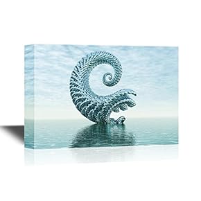 Canvas Wall Art - Abstract Spiral Staircase on The Water - Gallery Wrap Modern Home Art | Ready to Hang - 12x18 inches