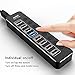 Powered USB Hub 3.0, atolla Aluminum 8-Port USB Hub with 4 USB 3.0 Data Ports and 4 USB Smart Charging Ports, USB Splitter with 12V/2.5A Power Adapter and Individual On/Off Switches