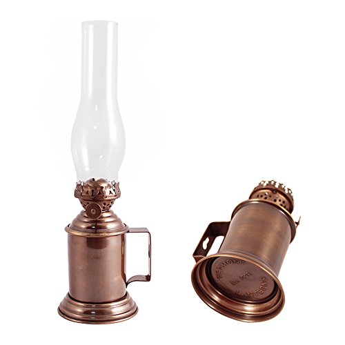 Vermont Lanterns Brass Tavern Mug Oil Lamp - Wall Lantern (Antique Brass 11.5")