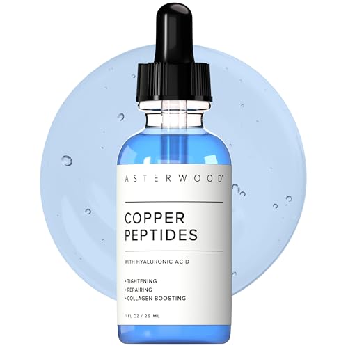 Asterwood Copper Peptides Serum for Face - with GHK-Cu and Hyaluronic Acid - Anti-Aging Facial Serum - 1 Fl Oz
