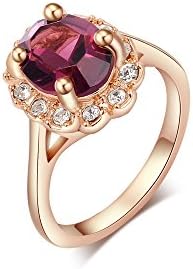Silver Shoppee 18K Rose Gold Plated 'Magic spell' High Quality Genuine Austrian Crystal Sterling Silver Ring For Girls and Women