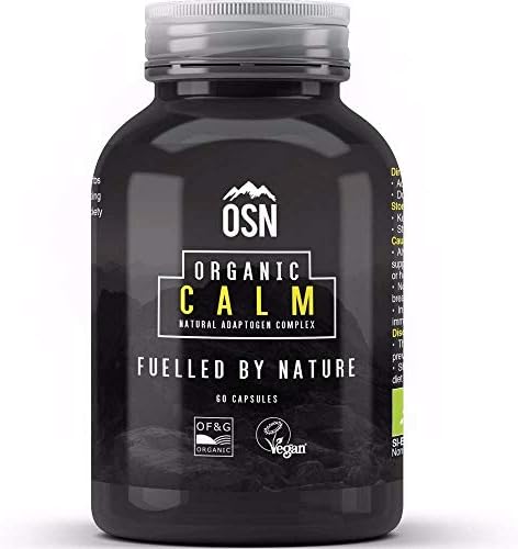 Organic Calm - 100% Natural Adaptogen Blend | Ashwagandha, reishi Mushroom, Ginseng | Reduce Stress & Anxiety | Certified Organic & Vegan | 60 Capsules
