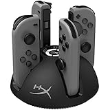 HyperX ChargePlay Quad - Joy-Con Charging Station for Nintendo Switch with LED Indicators, Pokemon, Eevee, Pikachu, Mario Party, Super Mario Odyssey, SuperSmash Bros, Labo, Zelda, Splatoon (HX-CPQD-U)