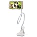 White Cell Phone Holder, Breett Universal Cell Phone Clip Holder Lazy Bracket Flexible Long Arms for iPhone, GPS Devices, Fit On Desktop Bed Mobile Stand for Bedroom, Office, Bathroom, Kitchen