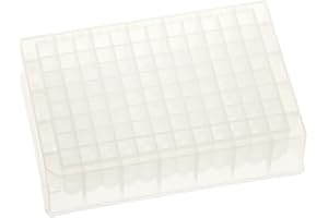 CELLTREAT 229573 96 Deep Well Storage Plate, 1.5 mL, Square Well, Round Bottom, Non-Sterile, 12.66 cm L, 3.26 cm H, 8.46 cm W