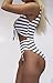 Inorin Women’s Sexy High Waist Gray Stripe Printed One Piece Swimsuits Beach Wear