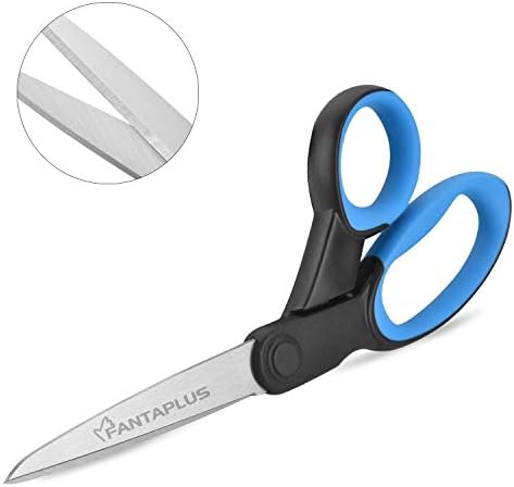 FANTAPLUS Left Handed Scissors With Soft-grip Handles Office Stainless Steel Shears For Adults