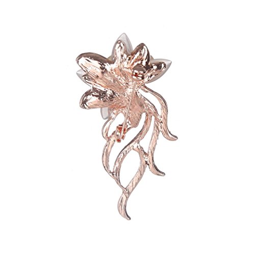 Alonea Brooch Pins, Flowers Crystal Rhinestone Retro Bronze Lapel Pin Brooches Collar (Pink ❤️)