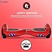 DOC Electric Hoverboard Self-Balancing Hoover Board with Built in Speaker LED Lights Wheels UL2272 Certified (-Red)