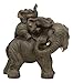 Ebros Small Wildlife Elephant Father and 2 Calves On Piggyback Playing Statue 5.25