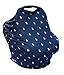 Alpy Baby Car Seat and Nursing Cover - Privacy Poncho for Breastfeeding - Safety Canopy for Shopping Carts, High Chairs & Sun Shade for Carriers - Soft, Breathable - Extra Large, Navy with Cute Llamas