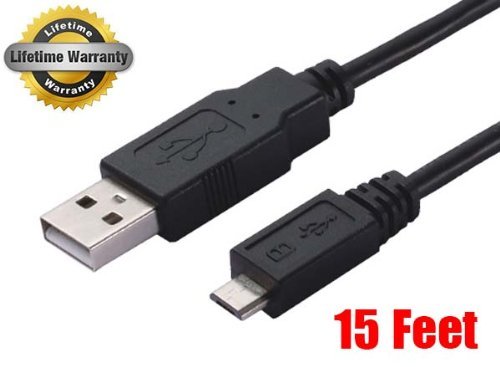 iMBAPrice® USB to Micro-usb Cable - 15 Ft Charging Cable and Data Transfer - For Samsung Galaxy (S1,S2,S3,S4) I9000, I9100, I9300, Galaxy Note I717, N7000, Epic 4g Touch, Skyrocket, Galaxy Attain, Galaxy Nexus, Galaxy Pocket, Rugby Smart, Blackberry, Lg Smartphones, Motorola Droid