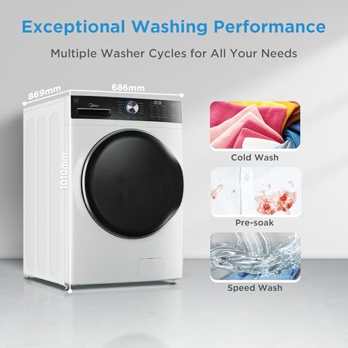 Midea MLH45N1AWW Front Load Washer, Automatic Machine, Vibration