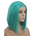 Licoville 13x4 Frontal Bob Wig Transparent Lace Front Wigs Human Hair Pre Plucked Lake Blue Lace Front Bob Wigs Free Part Short 10 Inch 180% Density Bob Cut Human Hair Wigs for Black Women