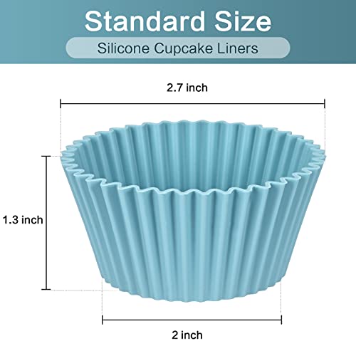 Elyum 12 Pack Silicone Cupcake Liners, Silicone Baking Cups Muffin Cups