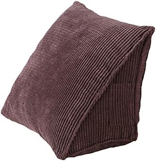 Cecilia Triangle Cushion Pillow Thick Corduroy Triangle Pillow Back Wedge Cushion Sofa Bed Rest Cushion Back Support Pillow (Brown)