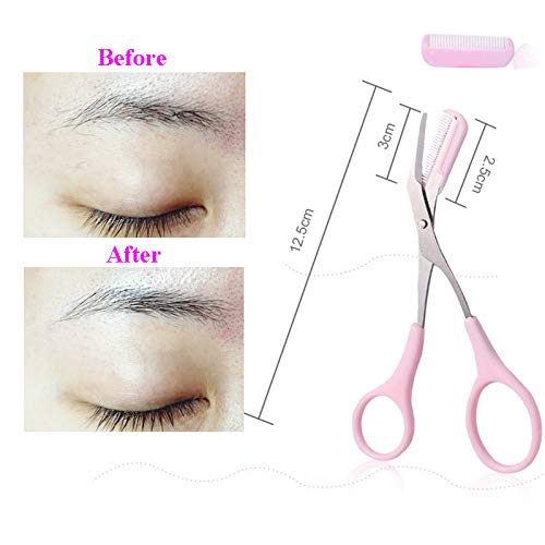 Eye Makeup Tool Kit for Women - Cat Eyeliner Stencil / 24 Shapes Eyebrow Stencil/Eyebrow Trimmer Scissors With Comb Hair Remover Beauty Tools