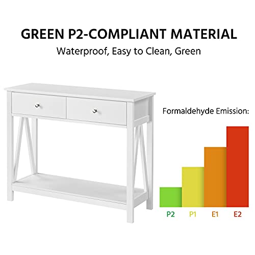 Yaheetech Console Table with Drawer, Wood Entryway Table with Storage