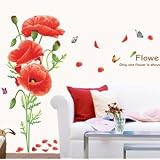 Sticker mural - GAROSA - Fée Papillon Fleur - PVC - 50 x 70 cm - Décoration chambre fille - Maison