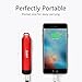 DOFLY 3400mAh Compact Portable Phone Charger, Mini Powerbank External Battery with Keychain Micro USB Cable for All Devices, MP3 / MP4 Players, Tablets and Other USB Mobile Smartphones(Red)