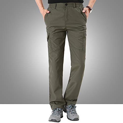 Caopixx Mens Cycling Pants Fleece Thermal Windproof Bike Trousers Winter Bicycle Warm Athletic Pants Army Green - Thumbnail 2
