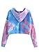 Romwe Women's Tie Dye Drop Shoulder Long Sleeve Crop Top Hoodie Sweatshirt