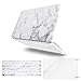 MOSISO Compatible with MacBook Pro 15 inch Case with Retina Display (model: A1398, Older Version, 2015 - end 2012 Release), Plastic Pattern Hard Shell Case&Keyboard Cover&Screen Protector,White Marble