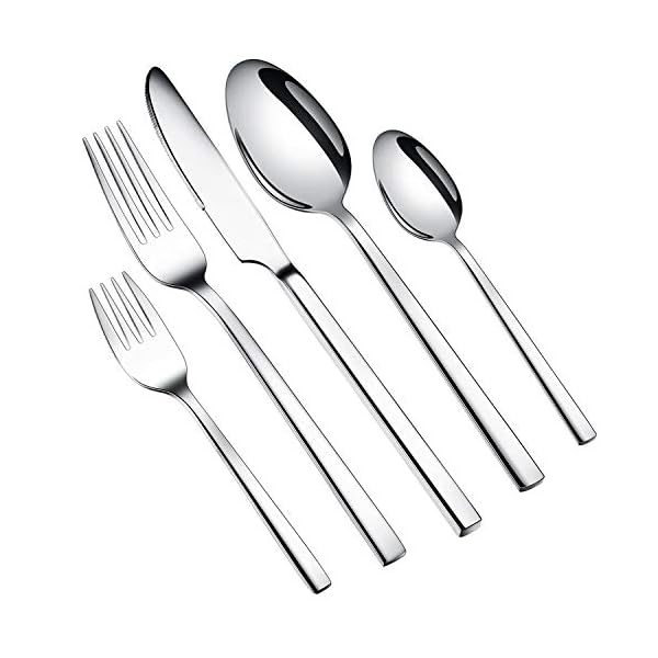 WUJO-Cutlery-Set-Stainless-Steel-Dinner-Set-60-Piece-DinnerwareTablewareSilverware-Set-Service-for-12-Person-Include-KnifeForkDessert-ForkSpoonTeaspoon-Mirror-Polished-Dishwasher-Safe WUJO Cutlery Set, Stainless Steel Dinner Set, 60 Piece Dinnerware/Tableware/Silverware Set Service for 12 Person…