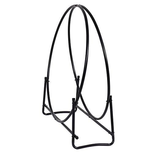 ZaZaTool - 40 Inch Steel Log Hoop Firewood Storage Rack Holder Round Display - Thumbnail 2