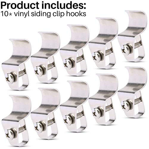 10 Pack Vinyl Siding Clips, NoHole Outdoor Siding Hanger Camera Mount