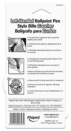 Maped Visio Left Handed Pens, Black, Pack of 2 (224327) - //medicalbooks.filipinodoctors.org