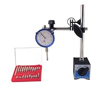 Magnetic Base with Fine Adjustment & SAE Dial Test Indicator & 22 Piece Anvile Point Set with 0.0005: Resolution (half a thousandth), 1